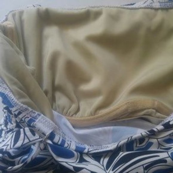 Lands 'End Blue & White Ruched Sides Ties - Picture 3 of 8